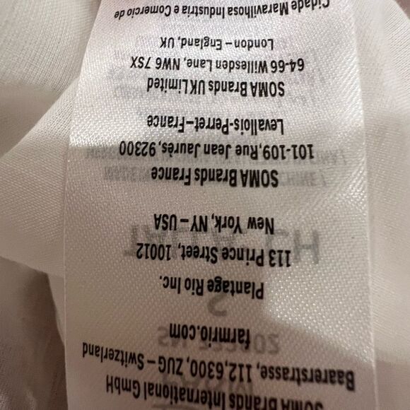 FARM Rio Mary's Tiles Embroidered Detail Linen White Midi Dress Size Small - Picture 13 of 14